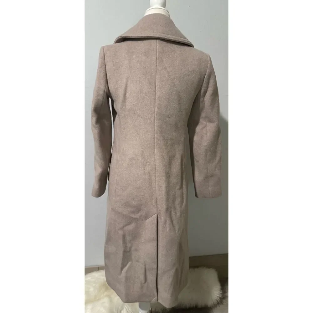 Club Monaco Daylina wool blend light blush long coat XS